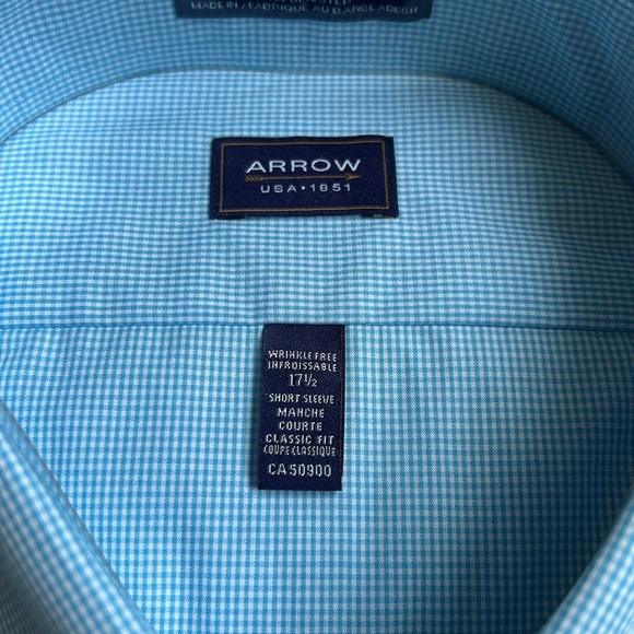 NWT Arrow Short Sleeve Button Up - Sz 17 1/2 (XL) - Picture 4 of 10